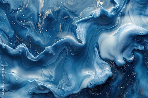 liquid blue paint pattern art ink marble acrylic textured background wallpaper water abstract wave watercolor
