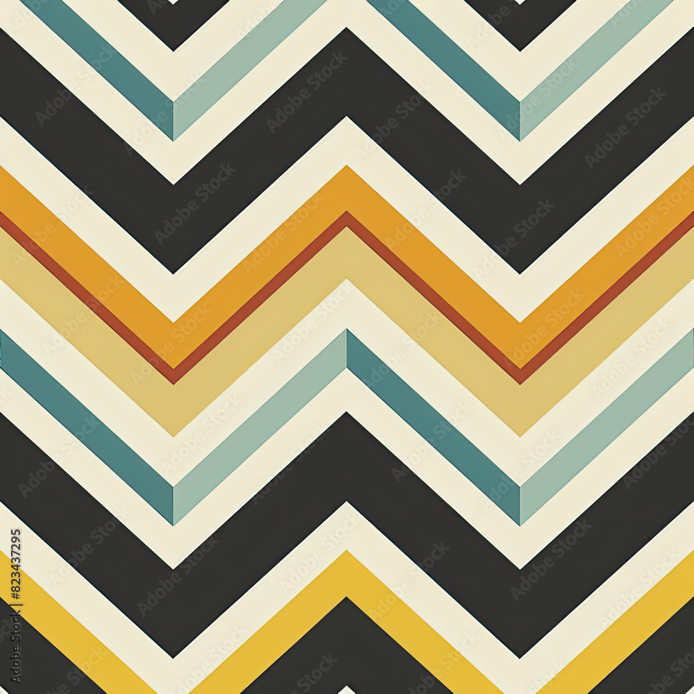 Geometric chevron pattern with retro colors Geometric chevron pattern with retro colors