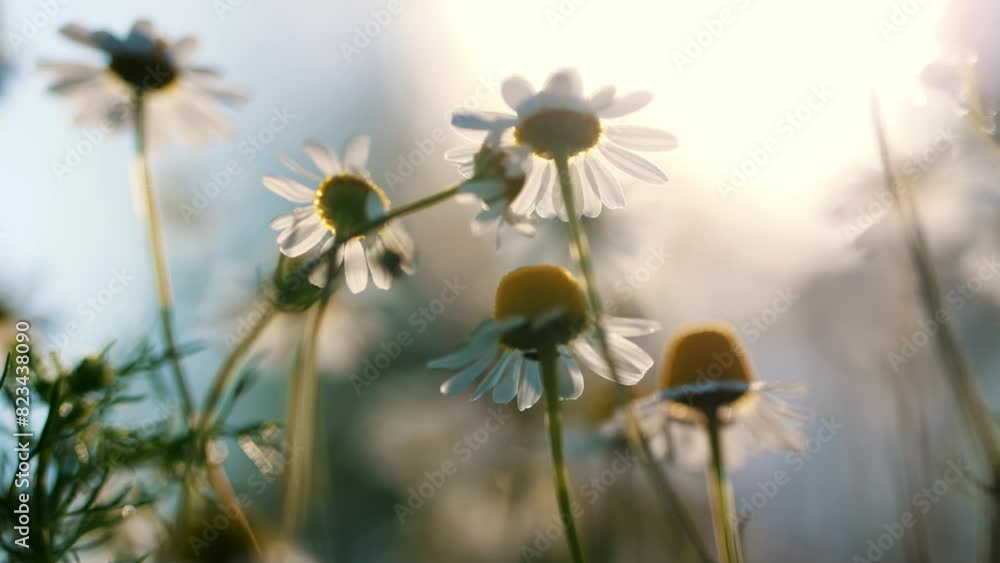 Ethereal Summer Morning Light Shining Through Daisy Flowers Ethereal Summer Morning Light Shining Through Daisy Flowers