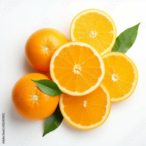 oranges on a white background