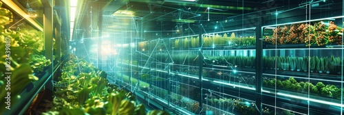 The digitalization of the AI-controlled hydroponics system with stats and analytics is developed for a vertical farming facility using automated robots. Vehicles transport organic vegetables to be