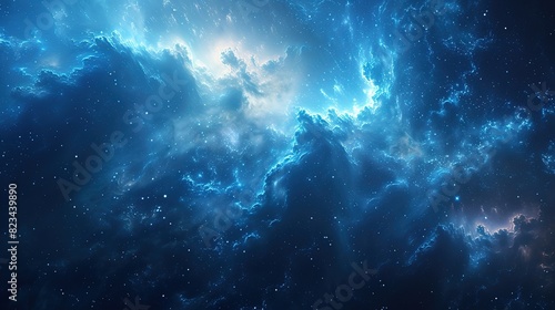 Blue Fantasy Background free text Copy Space