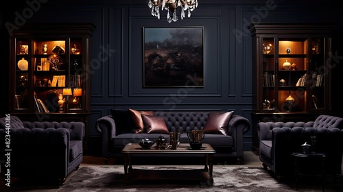 plush living room dark © vectorwin