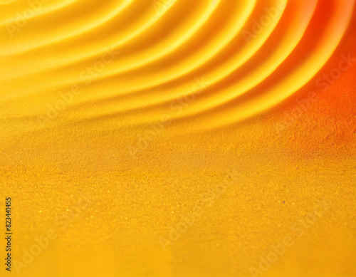 An abstract background with a surface showcasing semi-circular ridges and a captivating pattern. The vibrant hues of yellow and orange exude summer vibes.