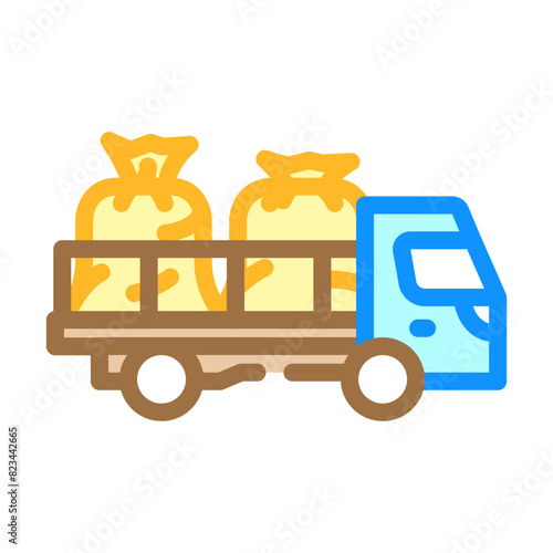 transportation wood pellets color icon vector. transportation wood pellets sign. isolated symbol illustration