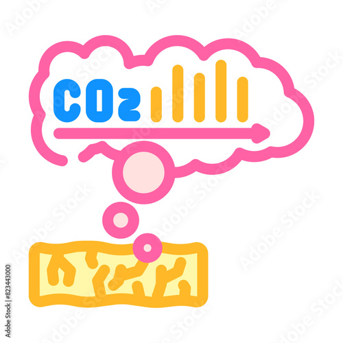 emissions wood pellets color icon vector. emissions wood pellets sign. isolated symbol illustration
