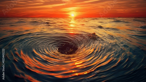 water swirling sun
