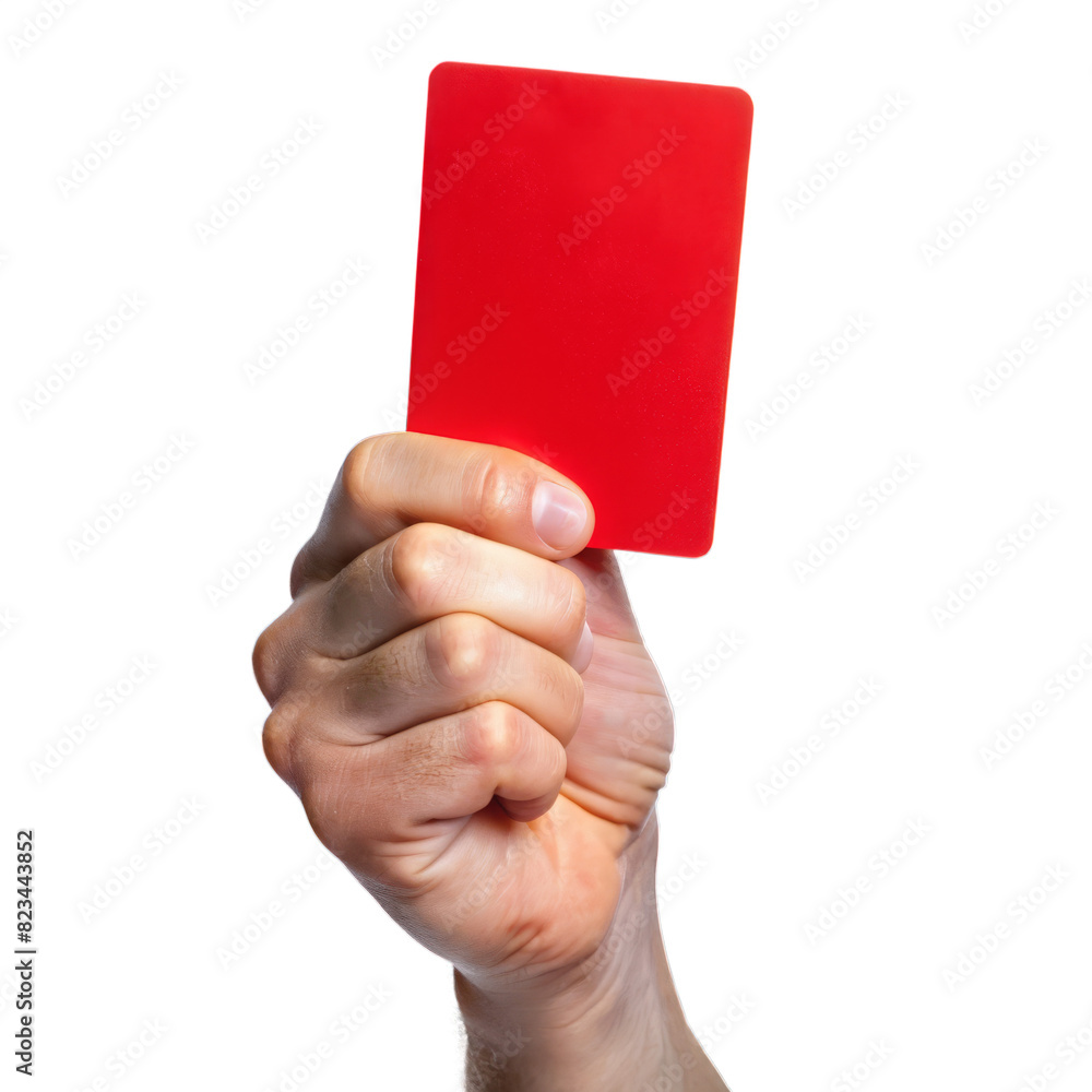 hand holding a red card