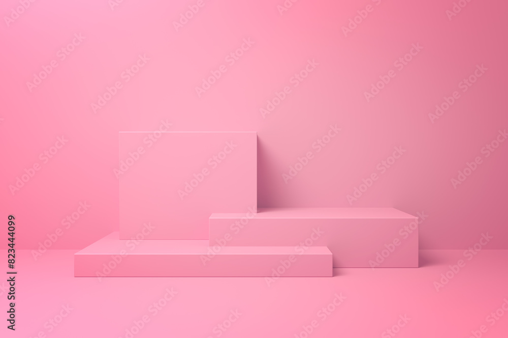 Simple geometric shapes on pink backdrop Simple geometric shapes on pink backdrop