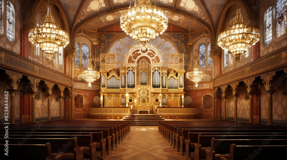 Obraz premium stained synagogue interior