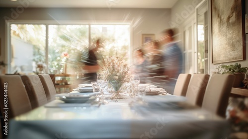 room blurred inside of home interior