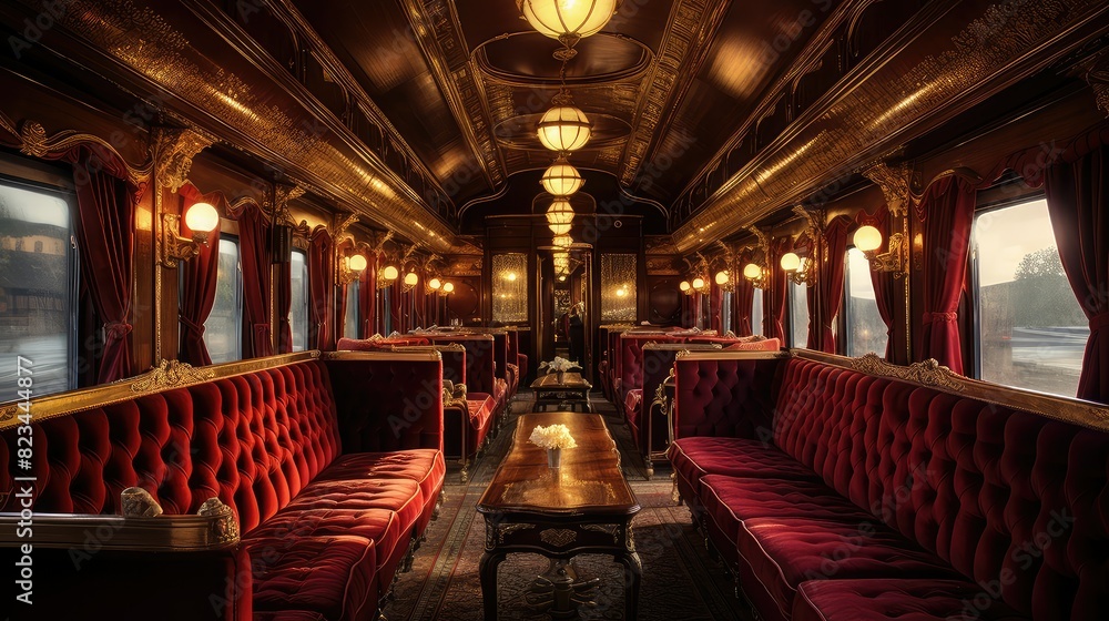 Fototapeta premium walls steam train interior
