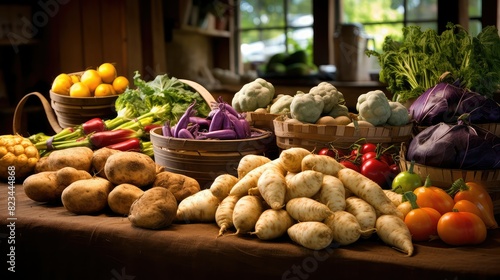 harvested farm potato vegetable
