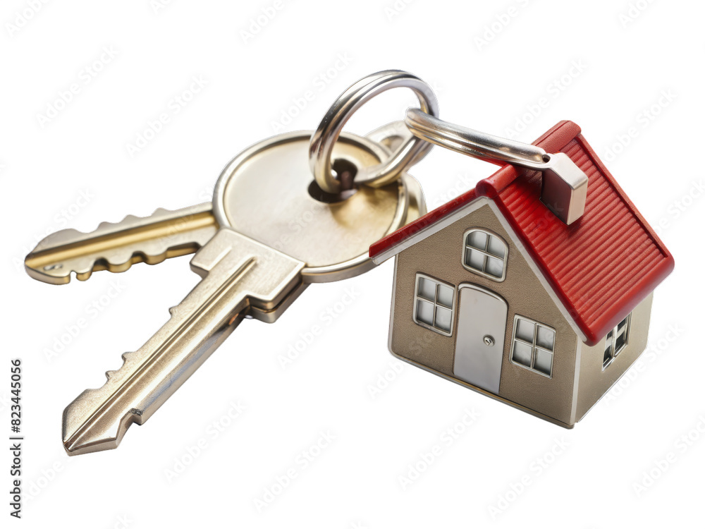 house key with house shaped keychain