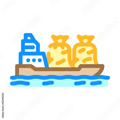 export wood pellets color icon vector. export wood pellets sign. isolated symbol illustration