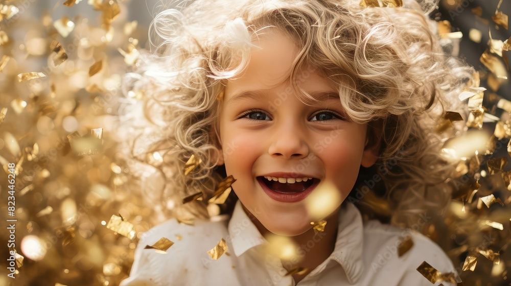 Fototapeta premium shiny silver and gold confetti