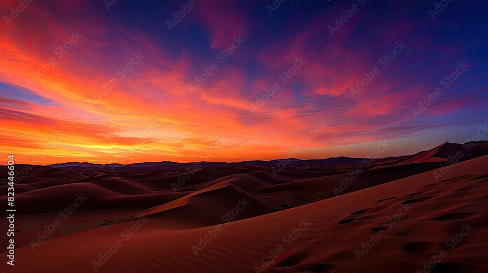 Naklejka premium desert sunset stars