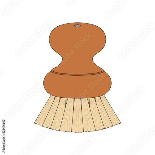 kids drawing cartoon Vector illustration dish brush icon Isolated on White