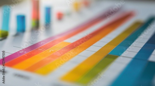 a close up of a colorful chart
