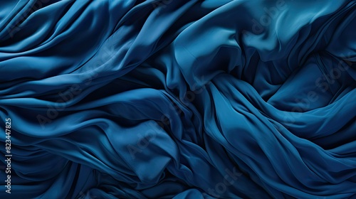 neatly wrinkled fabric blue photo