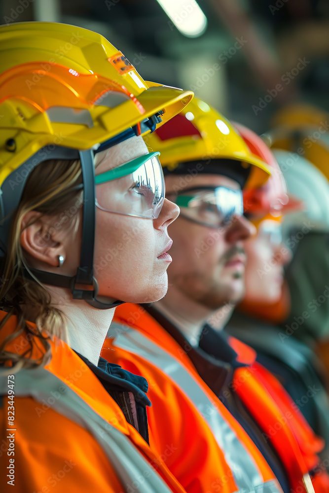 Industrial Safety Training Session with Participants in Safety Gear Industrial Safety Training Session with Participants in Safety Gear