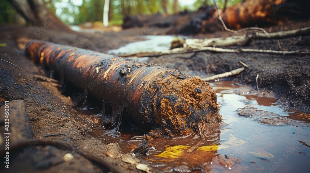 Fototapeta premium rusted oil leak