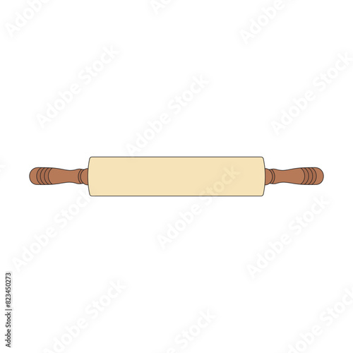 kids drawing cartoon Vector illustration rolling pin icon Isolated on White