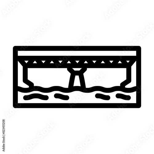 girder bridge line icon vector. girder bridge sign. isolated contour symbol black illustration
