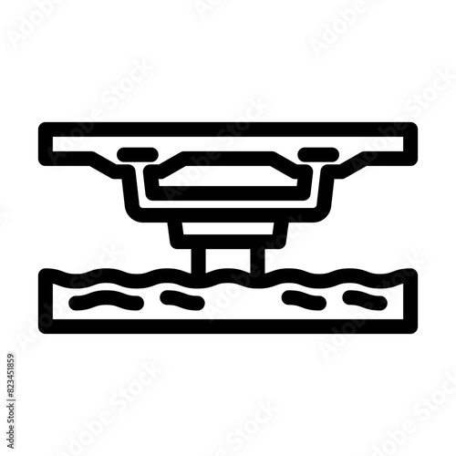 box girder bridge line icon vector. box girder bridge sign. isolated contour symbol black illustration