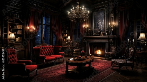 sophisticated dark interior © vectorwin