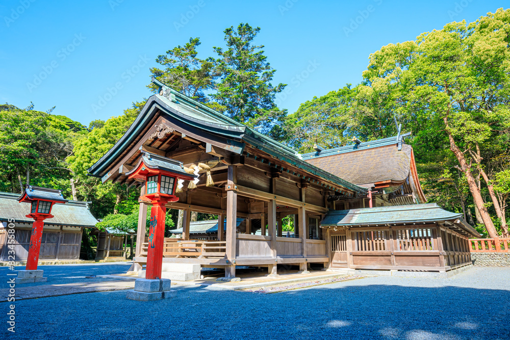 Naklejka premium 初夏の宗像大社 中津宮 大島 福岡県宗像市 Munakata Taisha Shrine Nakatsugu in early summer. Ooshima island. Fukuoka Pref, Munakata City.