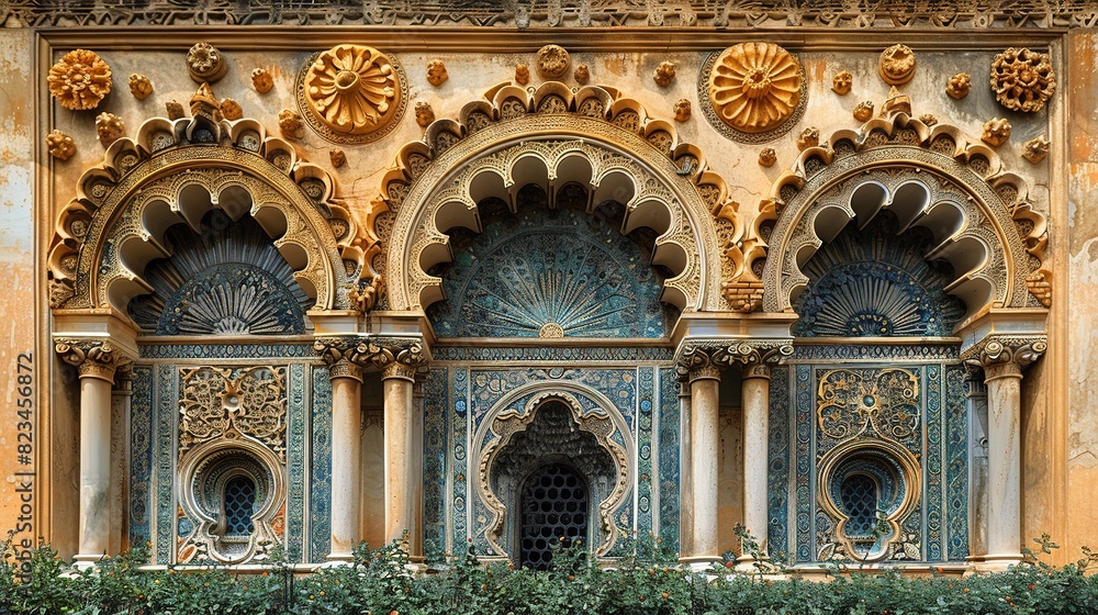 Obraz premium architecture ancient spain travel tourism andalusia decoration palace landmark europe moorish arab