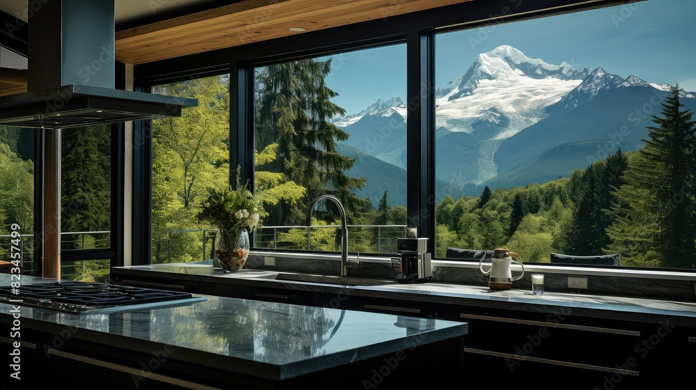 Fototapeta premium modern house interior windows