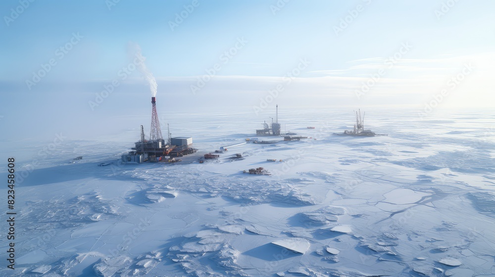 Fototapeta premium remote oil drilling aerial