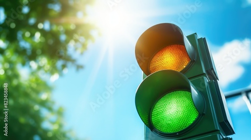proceed green traffic light photo