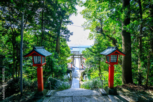 初夏の宗像大社 中津宮　大島　福岡県宗像市　Munakata Taisha Shrine Nakatsugu in early summer. Ooshima island. Fukuoka Pref, Munakata City. photo