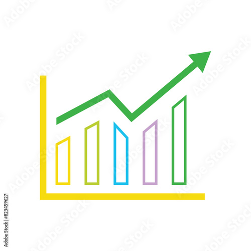 Graph chart icon vector. Growth icon symbol. Free Download Graph chart icon vector. Growth icon symbol. - GFXLoad