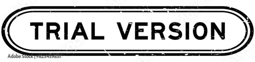 Grunge black trial version word rubber seal stamp on white background