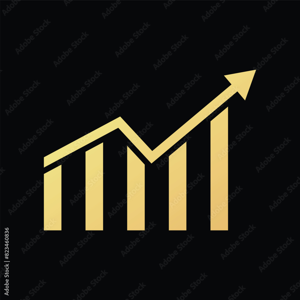 Graph chart icon flat vector illustration. Graph chart icon flat vector illustration.
