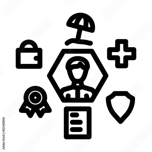 benefits administration business line icon vector. benefits administration business sign. isolated contour symbol black illustration