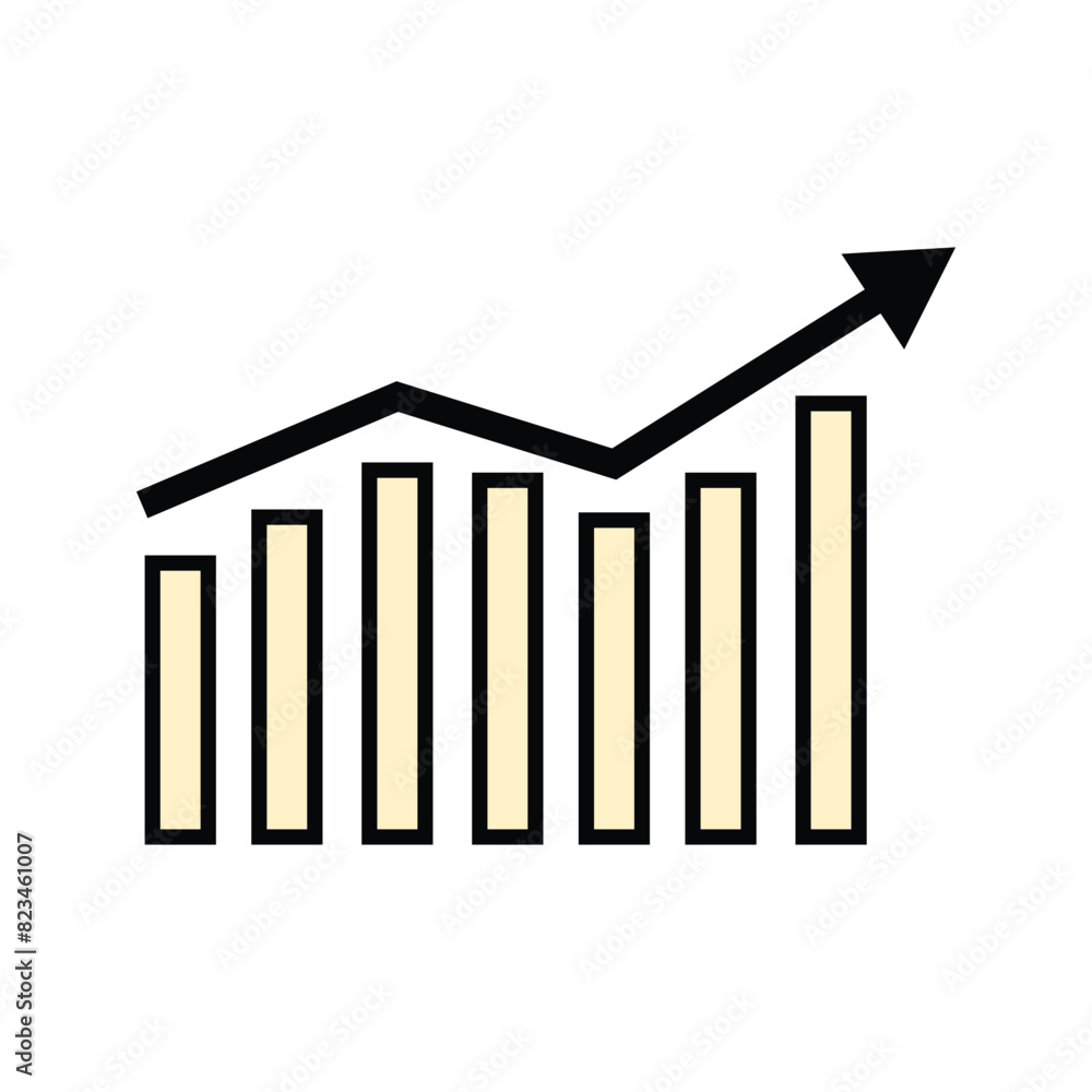 Graph chart icon vector. Growth icon symbol.