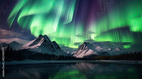 aurora northern lights mountain
