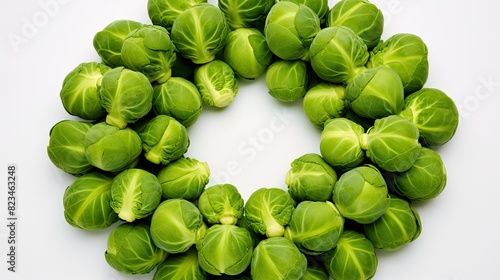 Wallpaper Mural fresh brussel sprouts on white background Torontodigital.ca