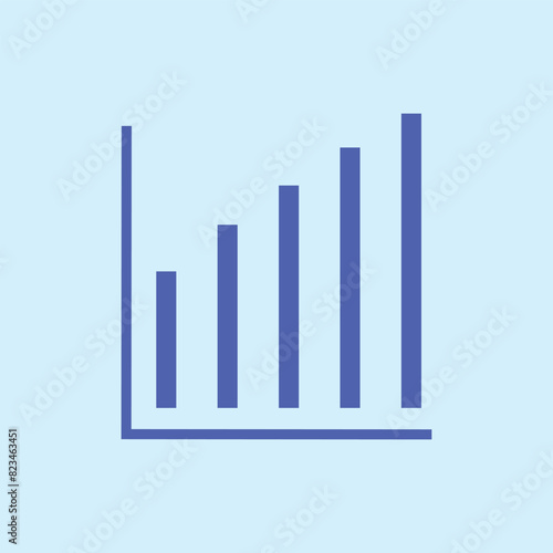 Flat graph chart icon symbol vector Illustration.