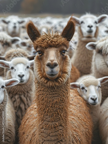 Llama Standing Out in a Flock of Sheep - Generative ai
