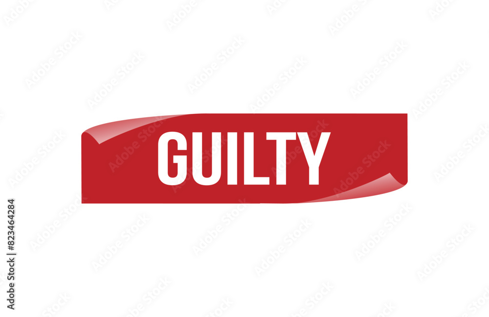 Red banner guilty on white background. Red banner guilty on white background.