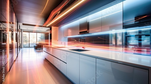 sleek blurred home design interior