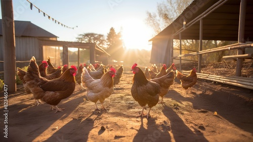 hens beautiful chicken farm photo