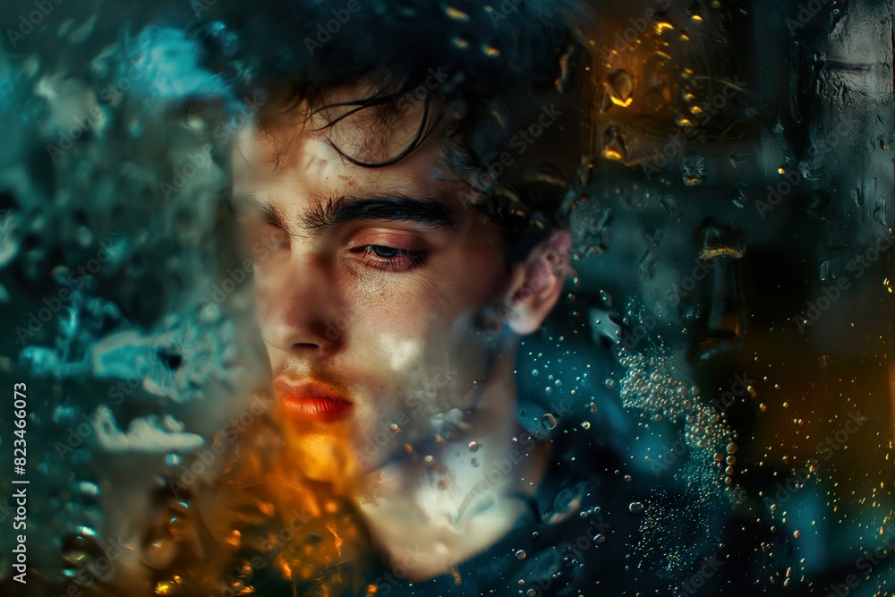 Portrait of a man suffering from depression and distress Portrait of a man suffering from depression and distress