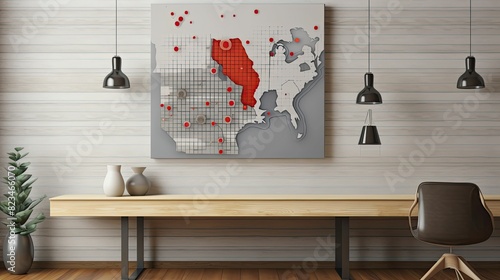red grey oregon map photo